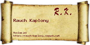 Rauch Kaplony névjegykártya